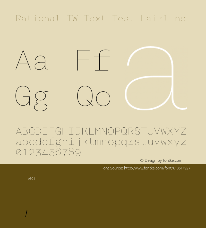 Rational TW Text Test Hairline Version 1.000;PS 001.000;hotconv 1.0.88;makeotf.lib2.5.64775图片样张