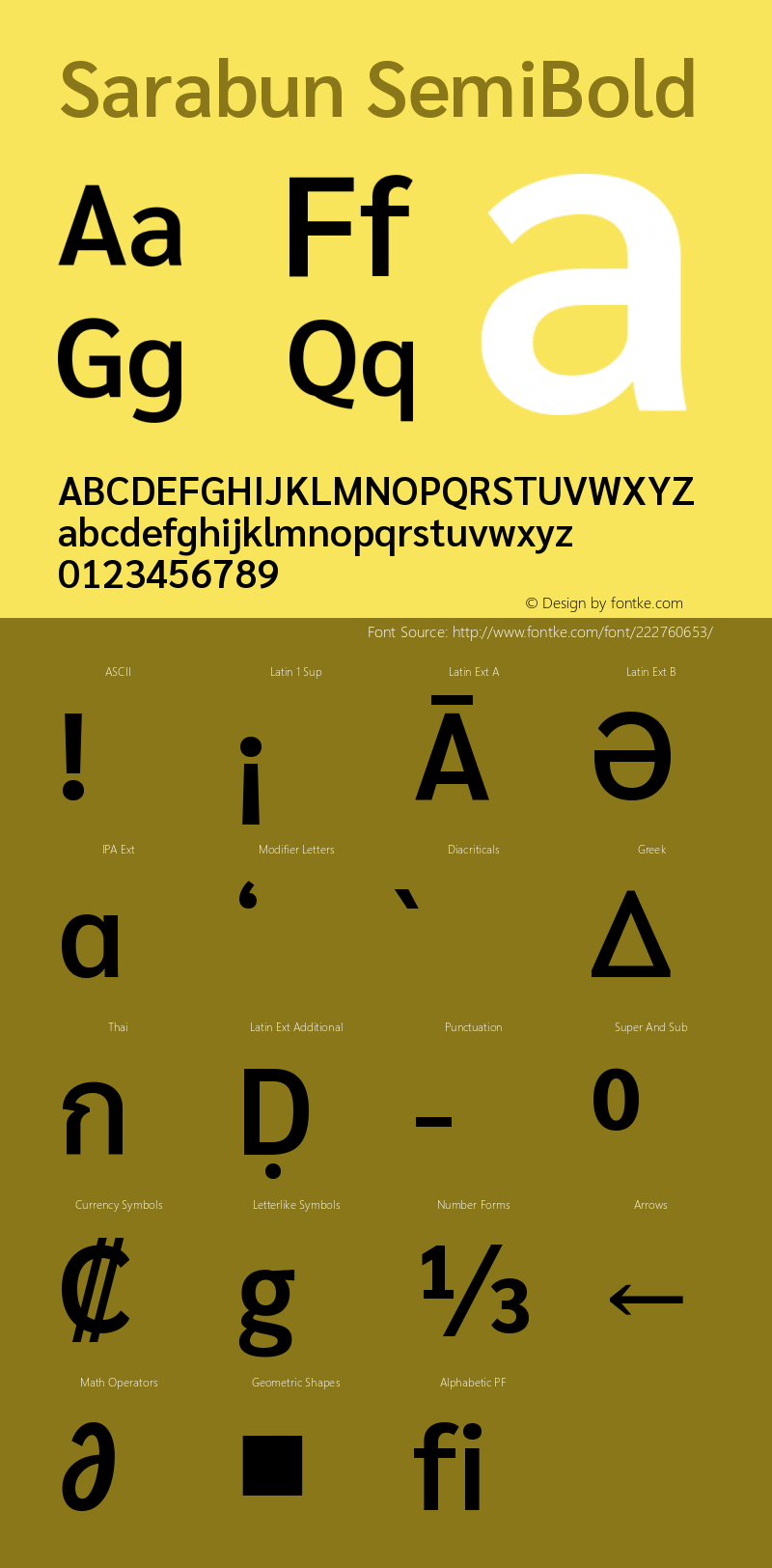 Sarabun SemiBold Version 1.000; ttfautohint (v1.6)图片样张
