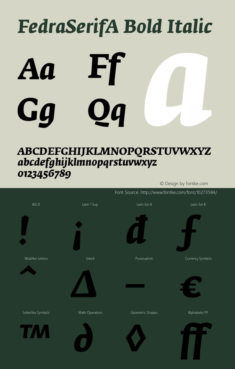 FedraSerifA Bold Italic 001.000图片样张