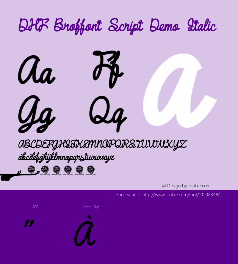 DHF Broffont Script Demo Italic Version 2.000 | Demo Version Full Font : dexsarharryfonts@gmail.com图片样张