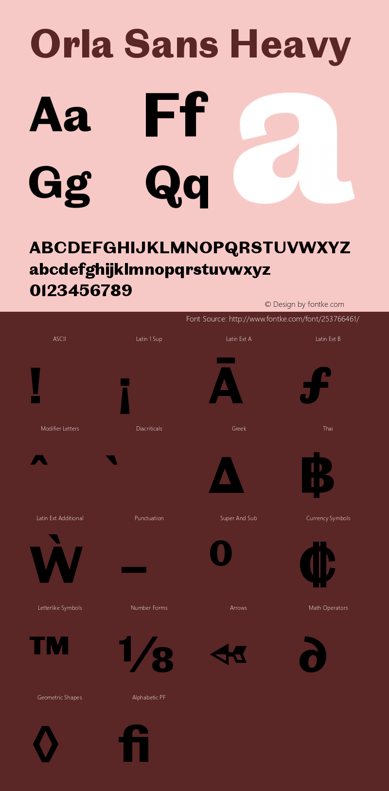 Orla Sans Heavy Version 1.000;hotconv 1.0.109;makeotfexe 2.5.65596图片样张