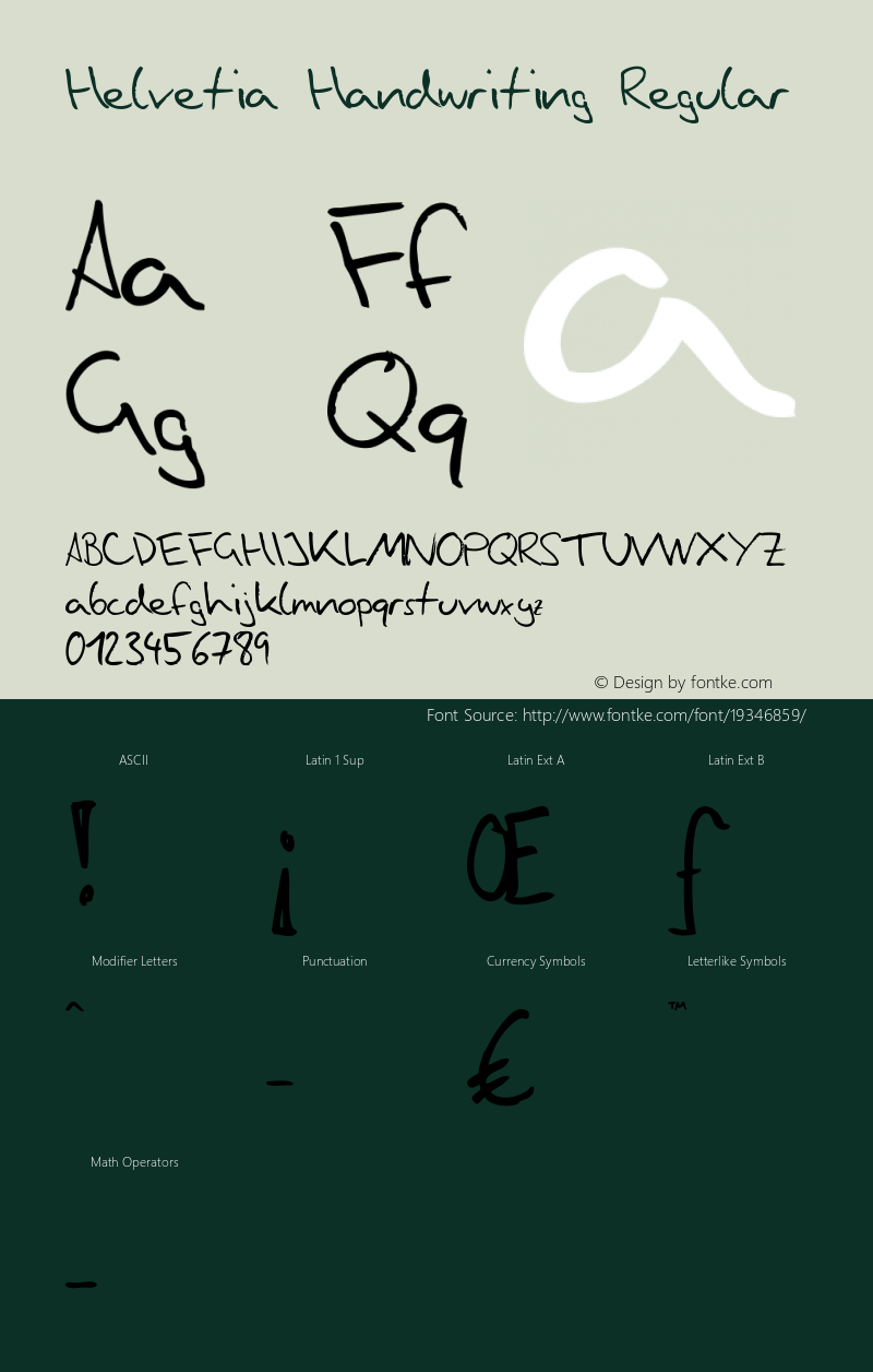 Helvetia Handwriting Version 1.000图片样张