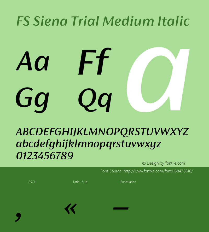 FS Siena Trial Medium Italic Version 1.001;PS 001.001;hotconv 1.0.88;makeotf.lib2.5.64775图片样张