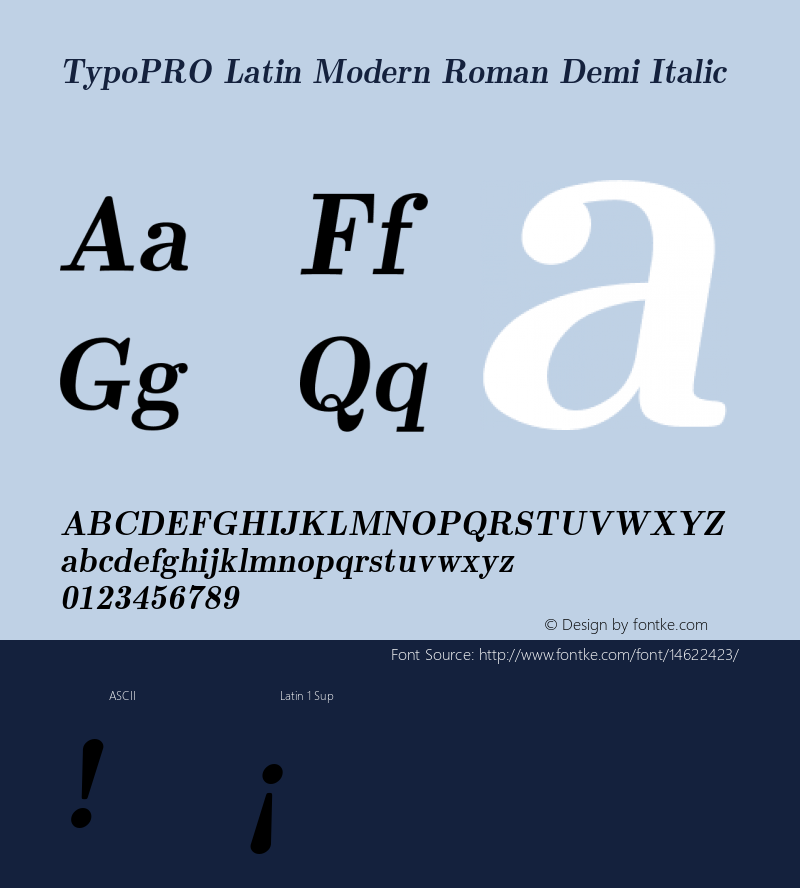 TypoPRO Latin Modern Roman Demi Italic Version 2.004;PS 2.004;hotconv 1.0.49;makeotf.lib2.0.14853图片样张