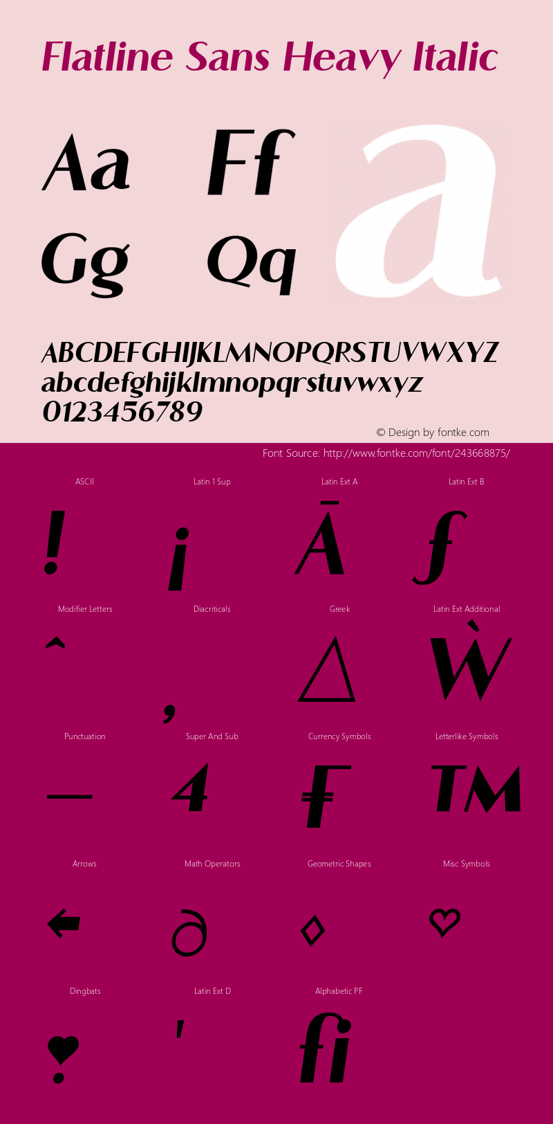 Flatline Sans Heavy Italic Version 2.000;FEAKit 1.0图片样张