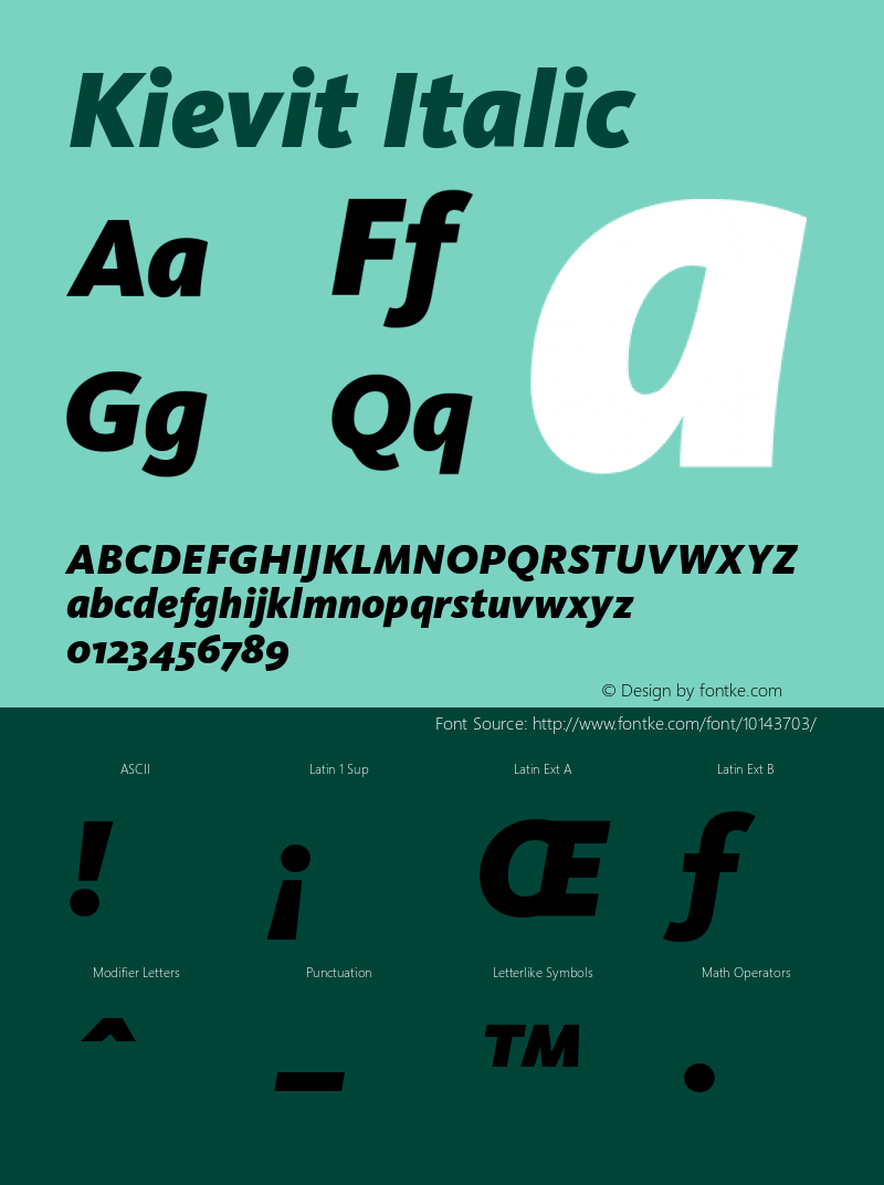 Kievit Italic Version 001.000图片样张