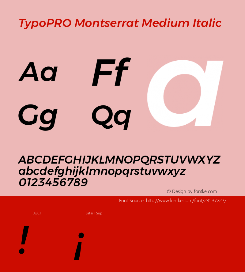 TypoPRO Montserrat Medium Italic Version 6.001图片样张