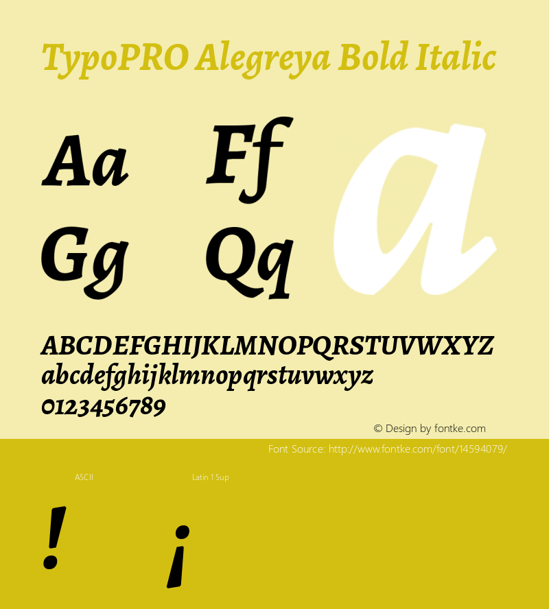 TypoPRO Alegreya Bold Italic Version 1.003图片样张