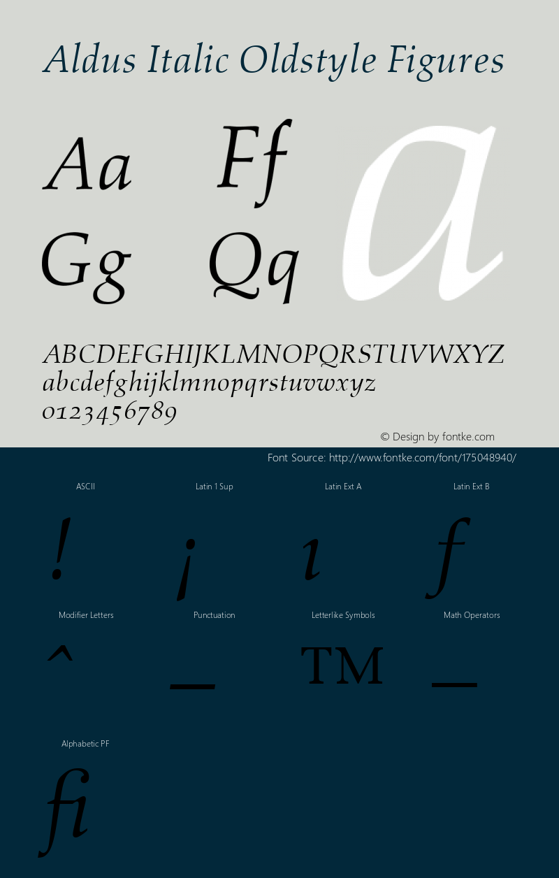 Aldus Italic Oldstyle Figures 001.000图片样张