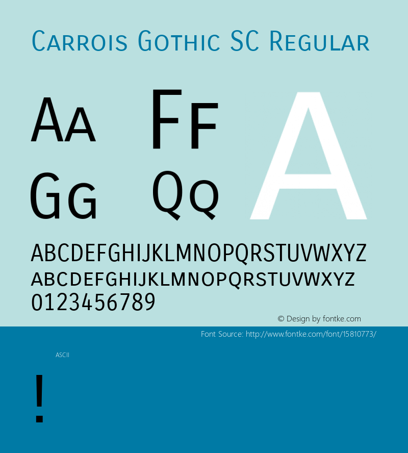 Carrois Gothic SC Regular Version 1.001; ttfautohint (v1.4.1)图片样张