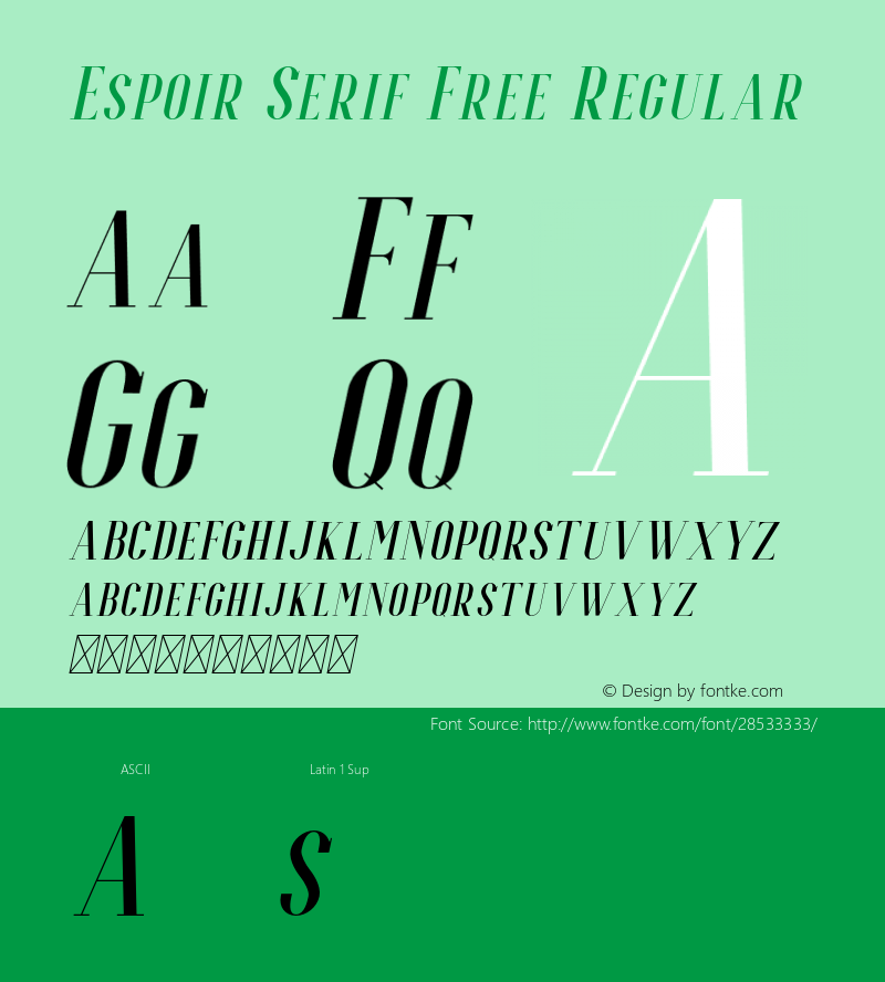 EspoirSerifFree-Italic 1.0图片样张