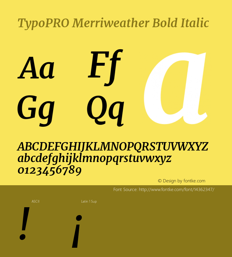 TypoPRO Merriweather Bold Italic Version 1.001图片样张