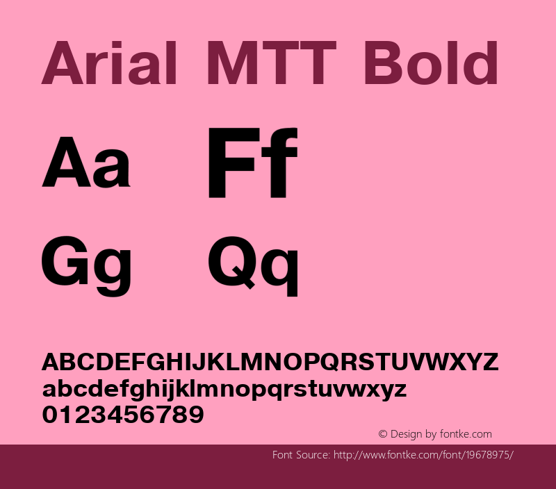 Arial MTT Bold TrueType Maker version 1.00.03图片样张