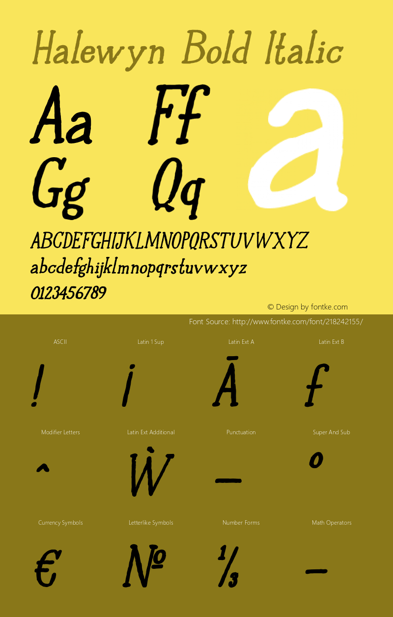 Halewyn Bold Italic Version 1.000图片样张