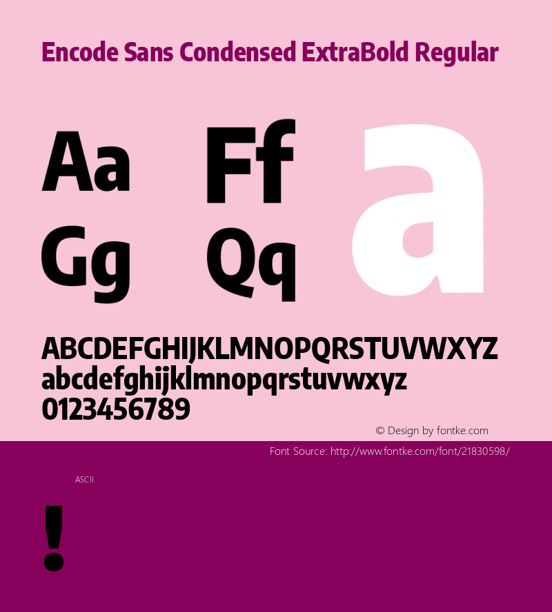 Encode Sans Condensed ExtraBold Regular 图片样张
