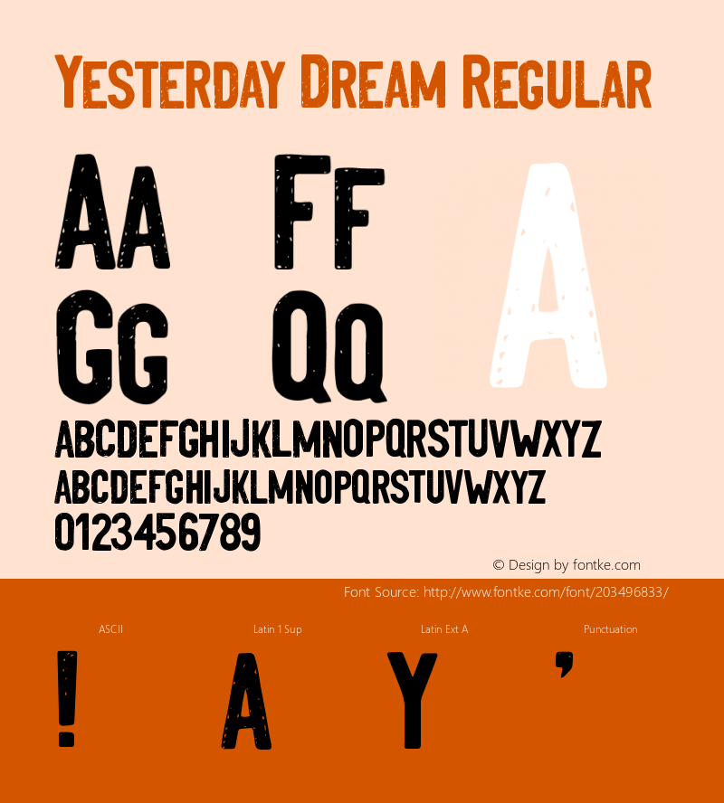 YesterdayDreamRegular Version 1.003;Fontself Maker 3.5.1图片样张