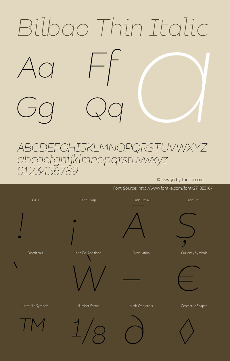 Bilbao Thin Italic Version 1.000;PS 001.000;hotconv 1.0.88;makeotf.lib2.5.64775图片样张