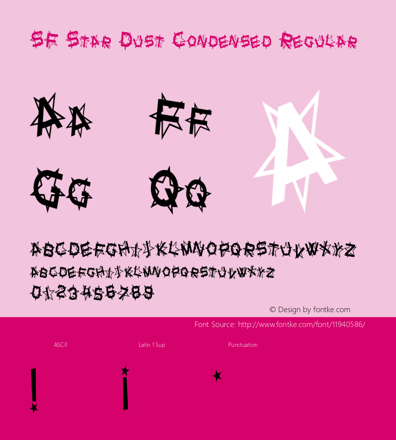 SF Star Dust Condensed Regular ver 1.0; 1999. Freeware for non-commercial use.图片样张