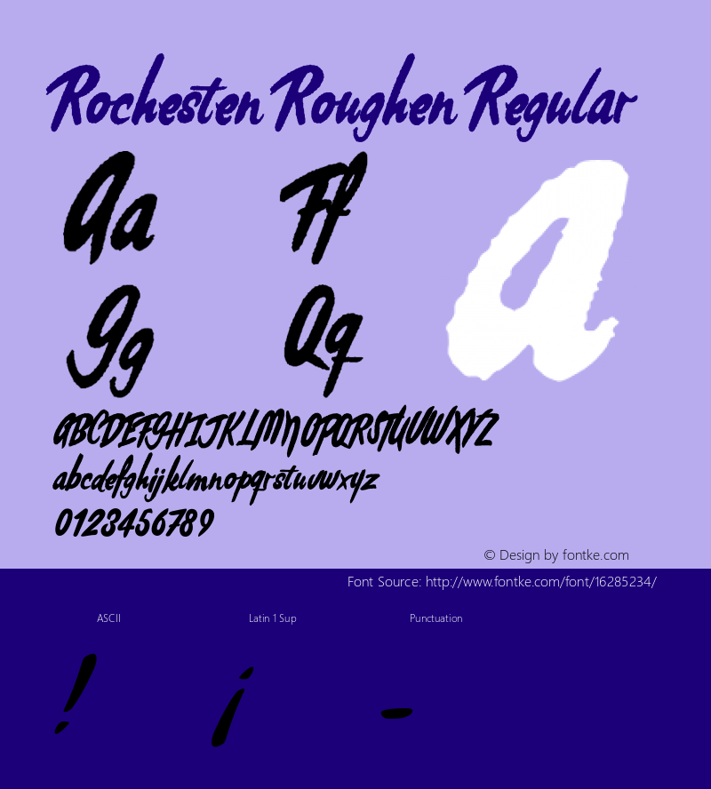 Rochesten Roughen Regular Version 1.001;PS 001.001;hotconv 1.0.70;makeotf.lib2.5.58329图片样张