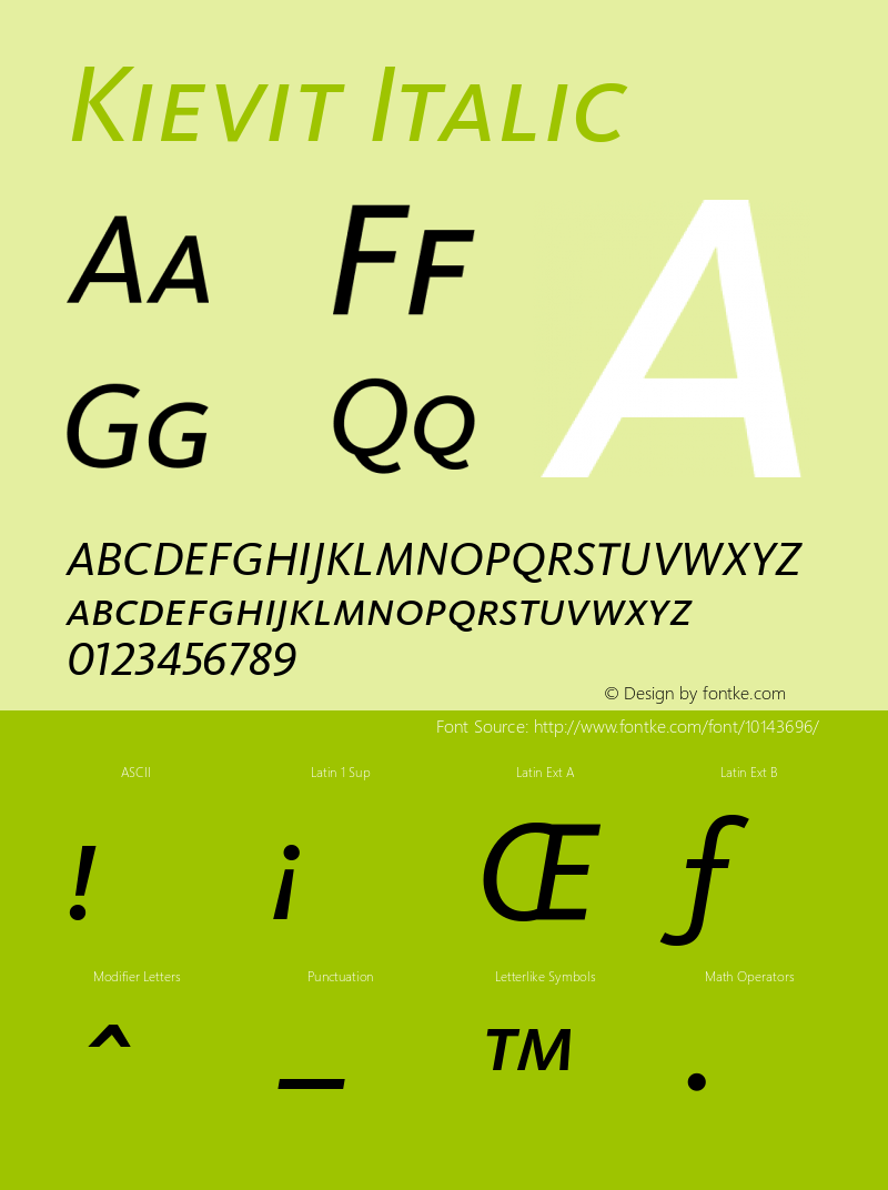 Kievit Italic Version 001.000图片样张