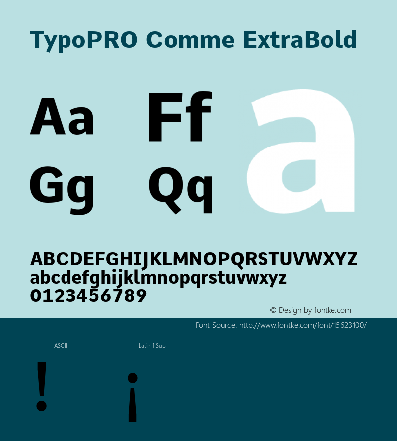 TypoPRO Comme ExtraBold Version 2; ttfautohint (v1.00rc1.6-4cba) -l 8 -r 50 -G 200 -x 0 -D latn -f none -w G -W图片样张