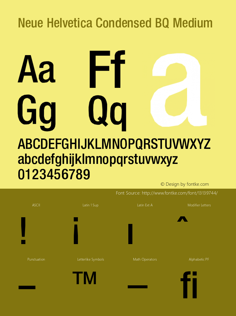 Neue Helvetica Condensed BQ Medium Version 001.000图片样张