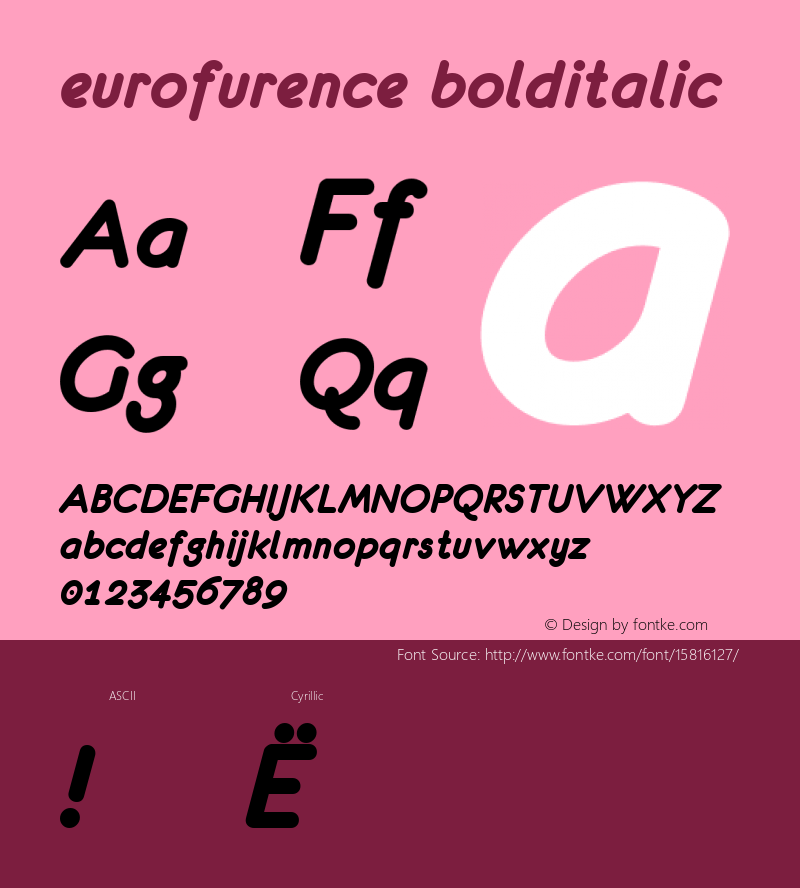 eurofurence bolditalic 4.0 2000-03-28; ttfautohint (v1.4.1)图片样张