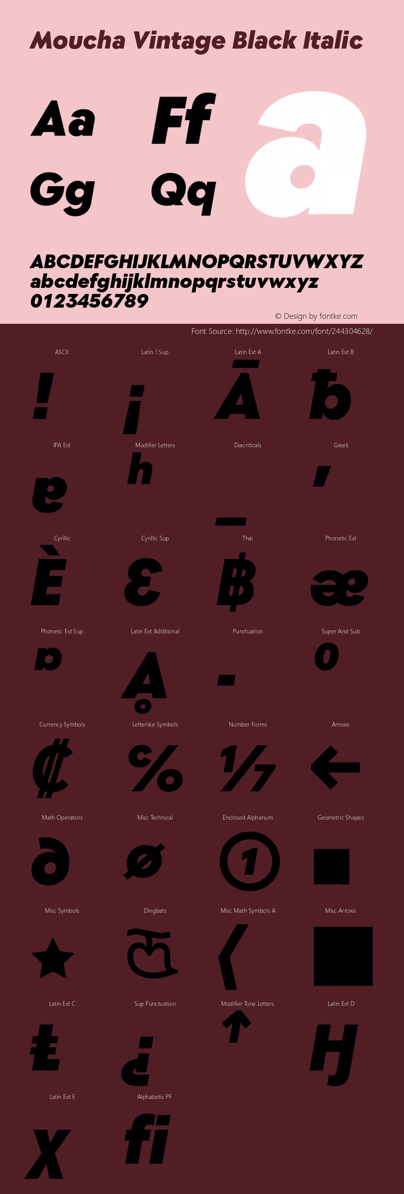 MouchaVintage-BlackItalic Version 1.000图片样张