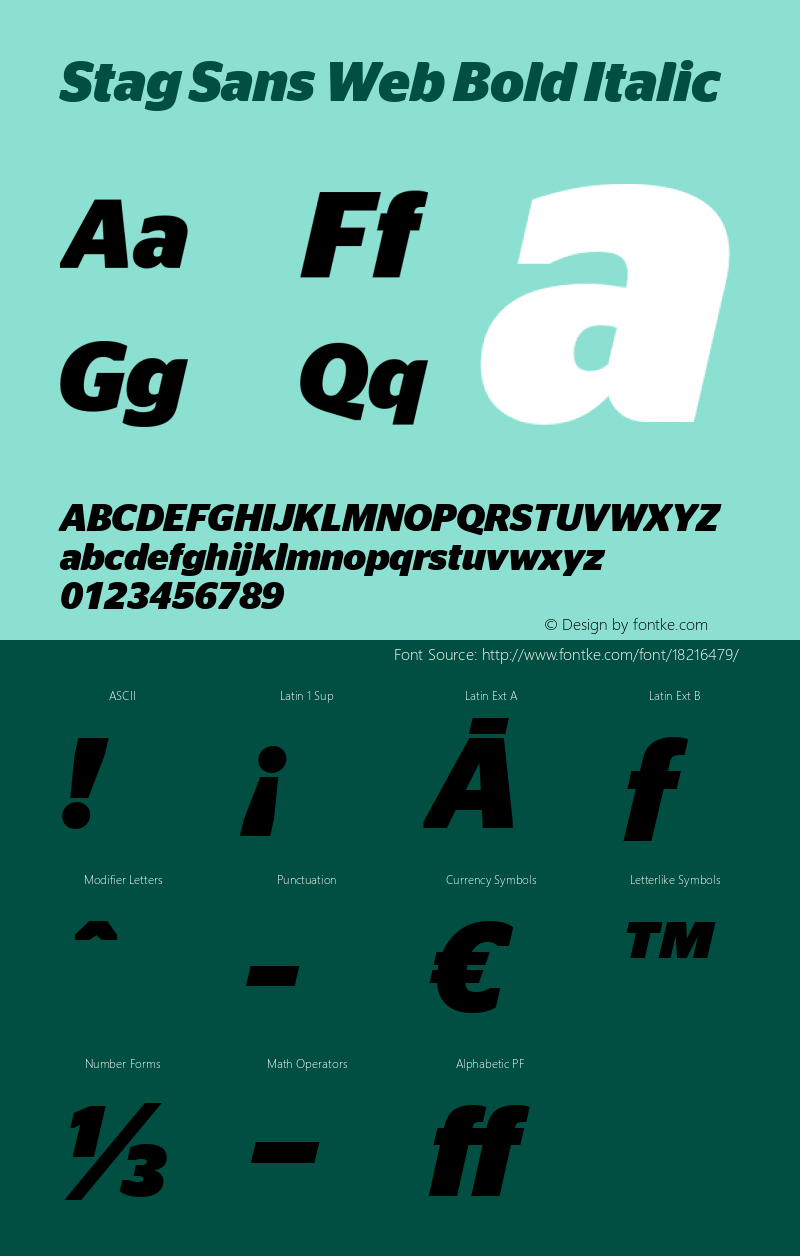 Stag Sans Web Bold Italic Version 1.1 2007图片样张