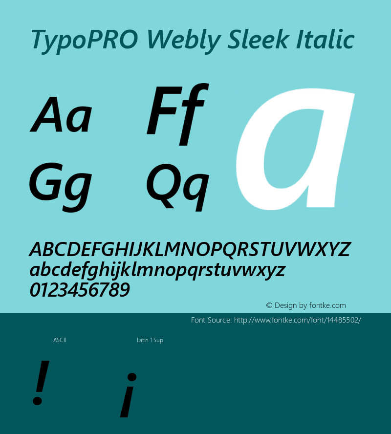 TypoPRO Webly Sleek Italic Version 0.10 January 23, 2013图片样张