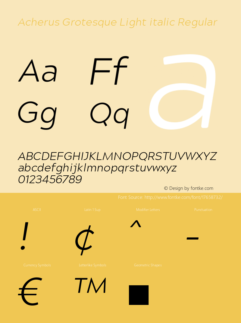 Acherus Grotesque Light italic Regular Version 1.000图片样张