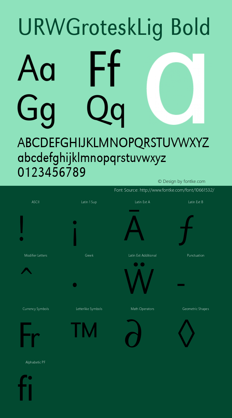 URWGroteskLig Bold Version 1.10;com.myfonts.easy.urw.grotesk.urw-grotesk-t-light-extra-narrow.wfkit2.version.3qEm图片样张