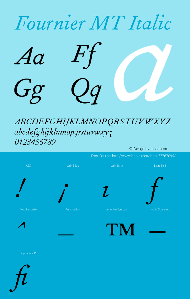 Fournier MT Italic 001.004图片样张