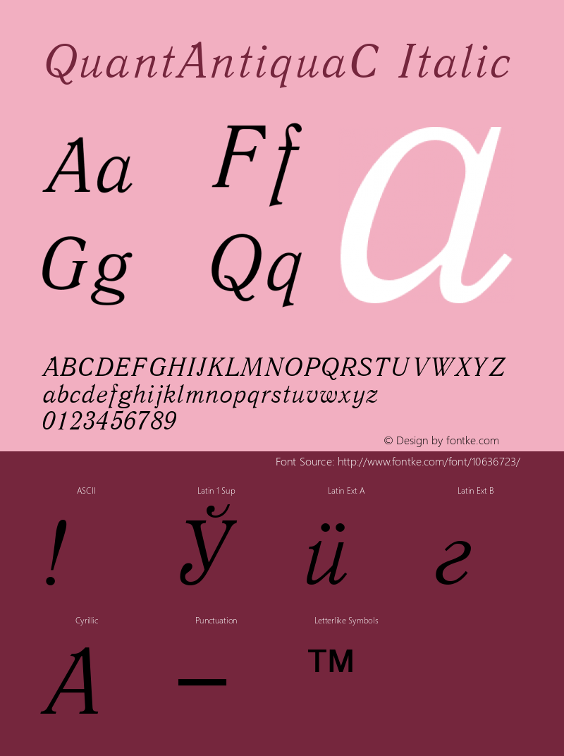 QuantAntiquaC Italic 001.000图片样张