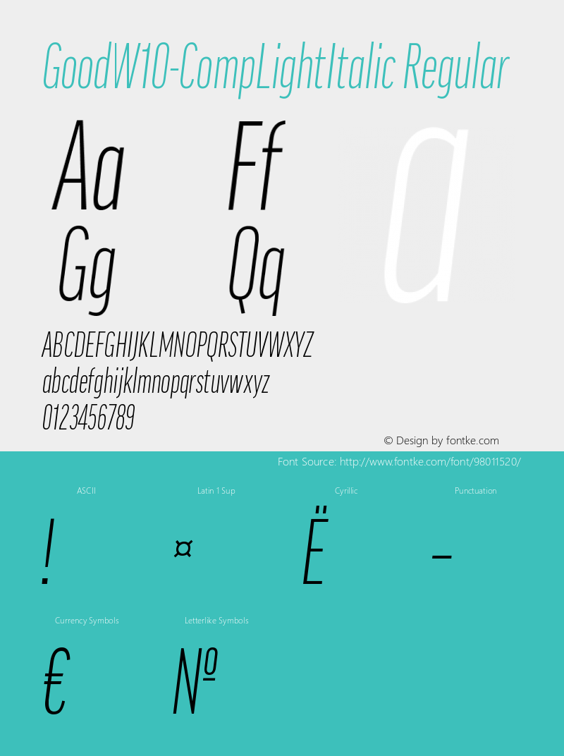 Good W10 Comp Light Italic Version 7.504图片样张