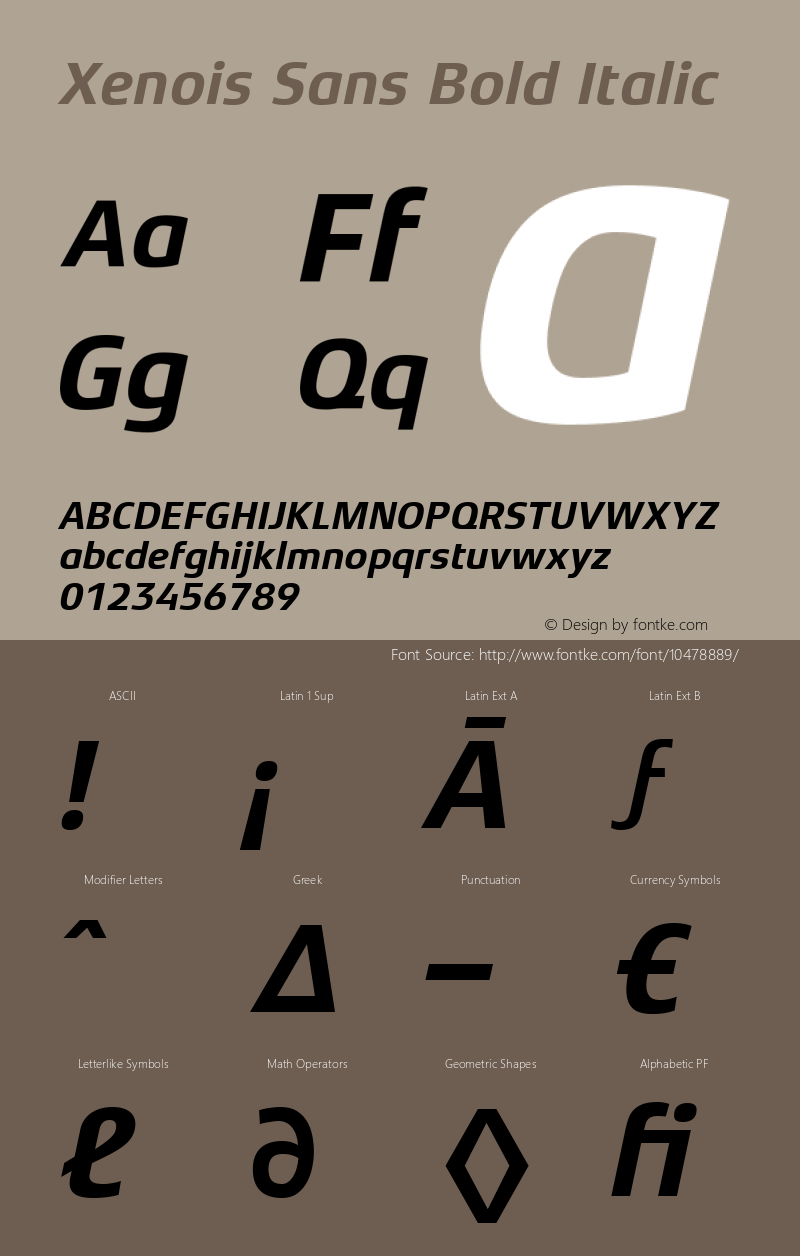 Xenois Sans Bold Italic Version 1.00图片样张