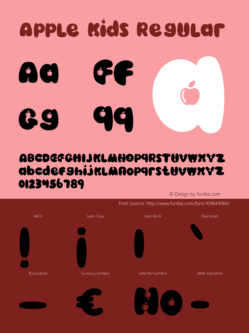 Apple Kids Version 1.00;October 17, 2020;FontCreator 13.0.0.2683 64-bit图片样张