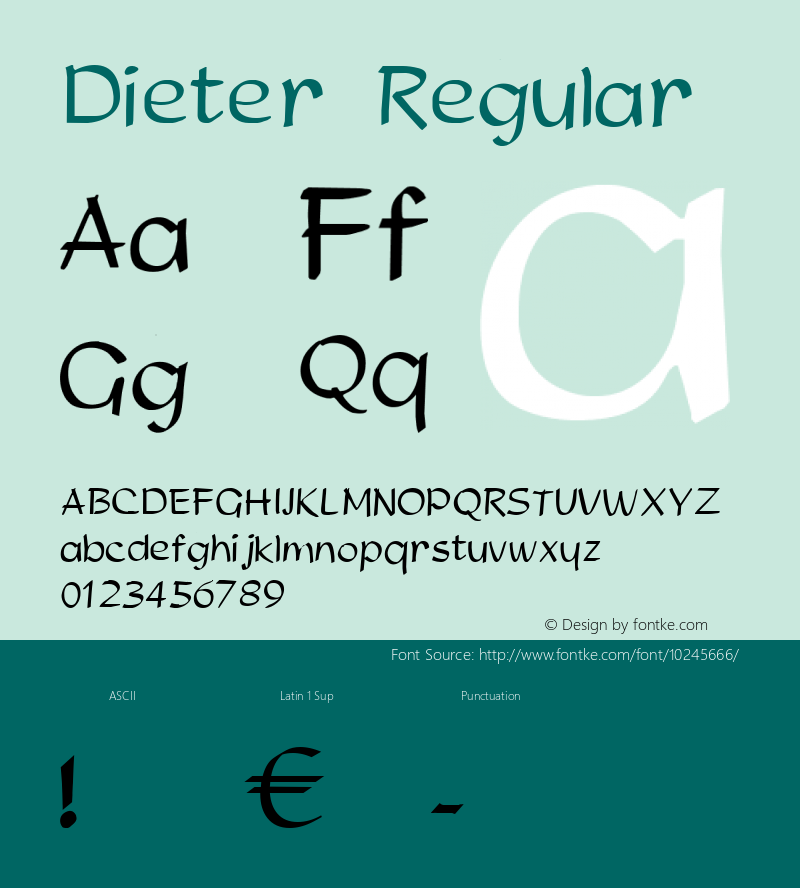 Dieter Regular Macromedia Fontographer 4.1图片样张