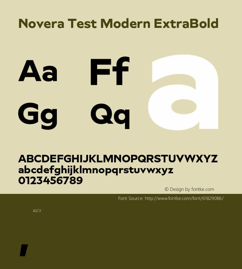 Novera Test Modern ExtraBold Version 1.000;hotconv 1.0.109;makeotfexe 2.5.65596图片样张