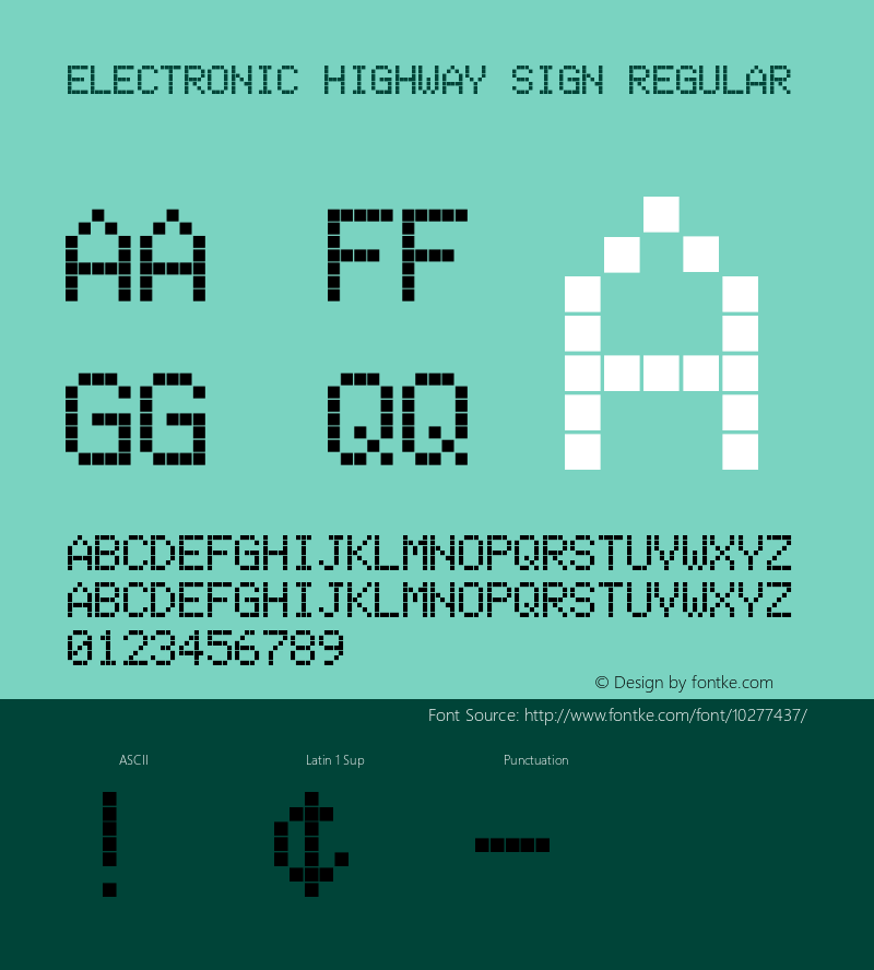 Electronic Highway Sign Regular 1.000图片样张