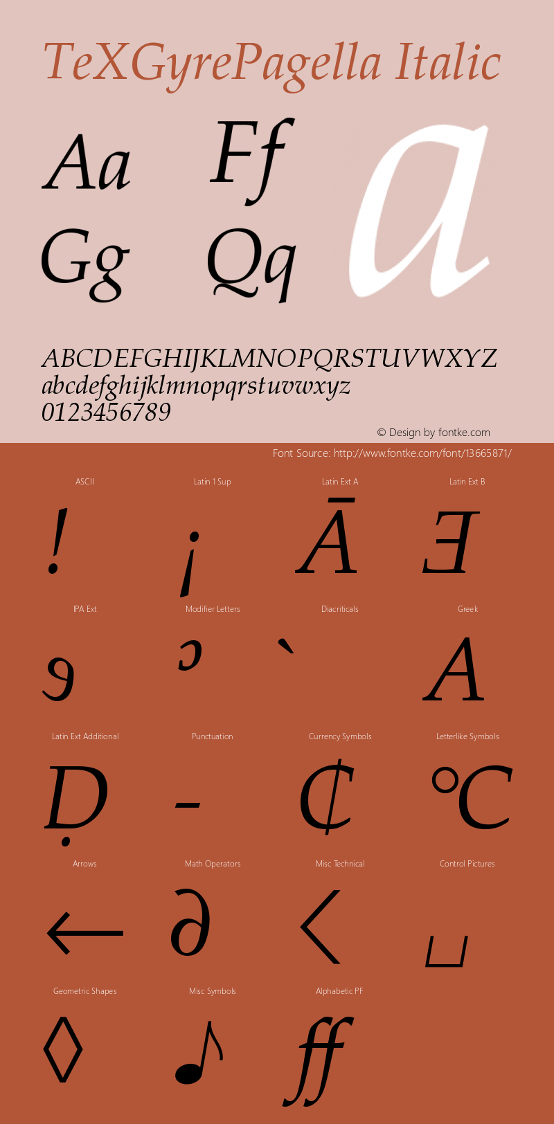 TeXGyrePagella Italic Version 2.004图片样张