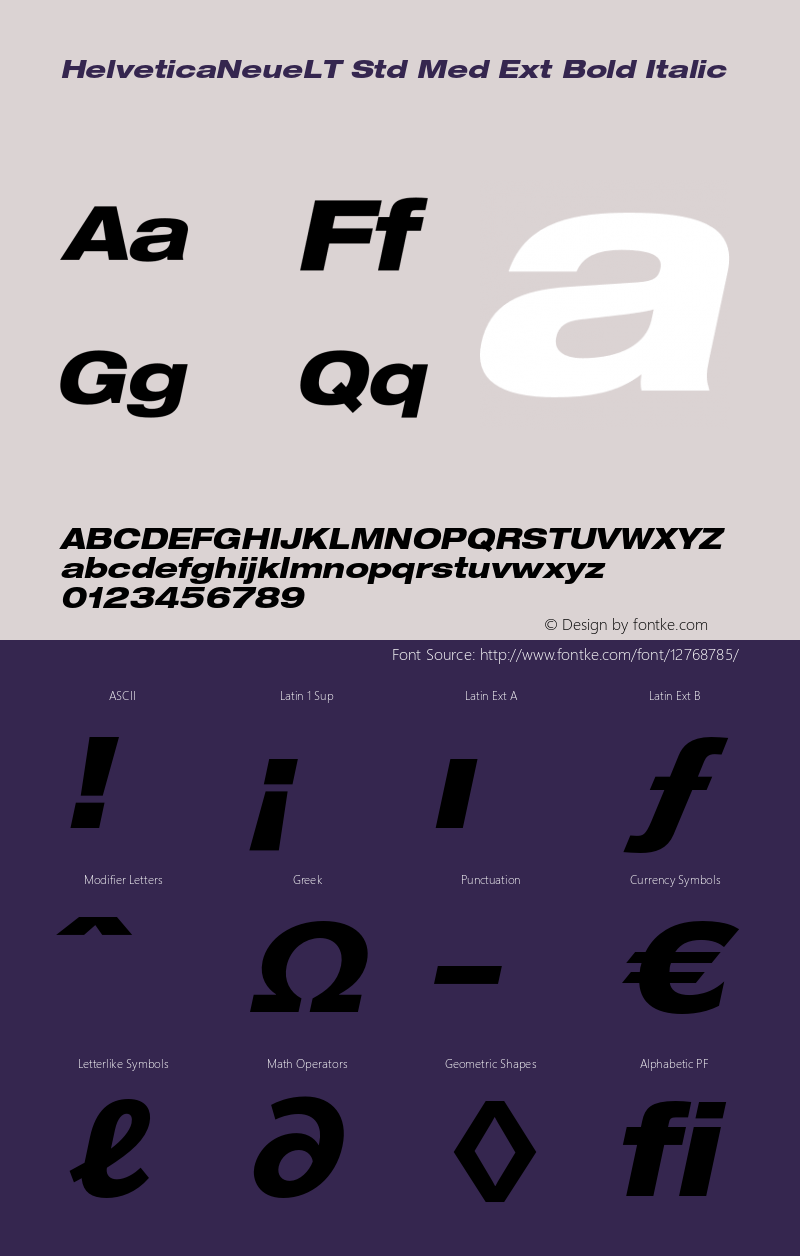 HelveticaNeueLT Std Med Ext Bold Italic OTF 1.029;PS 001.000;Core 1.0.33;makeotf.lib1.4.1585图片样张