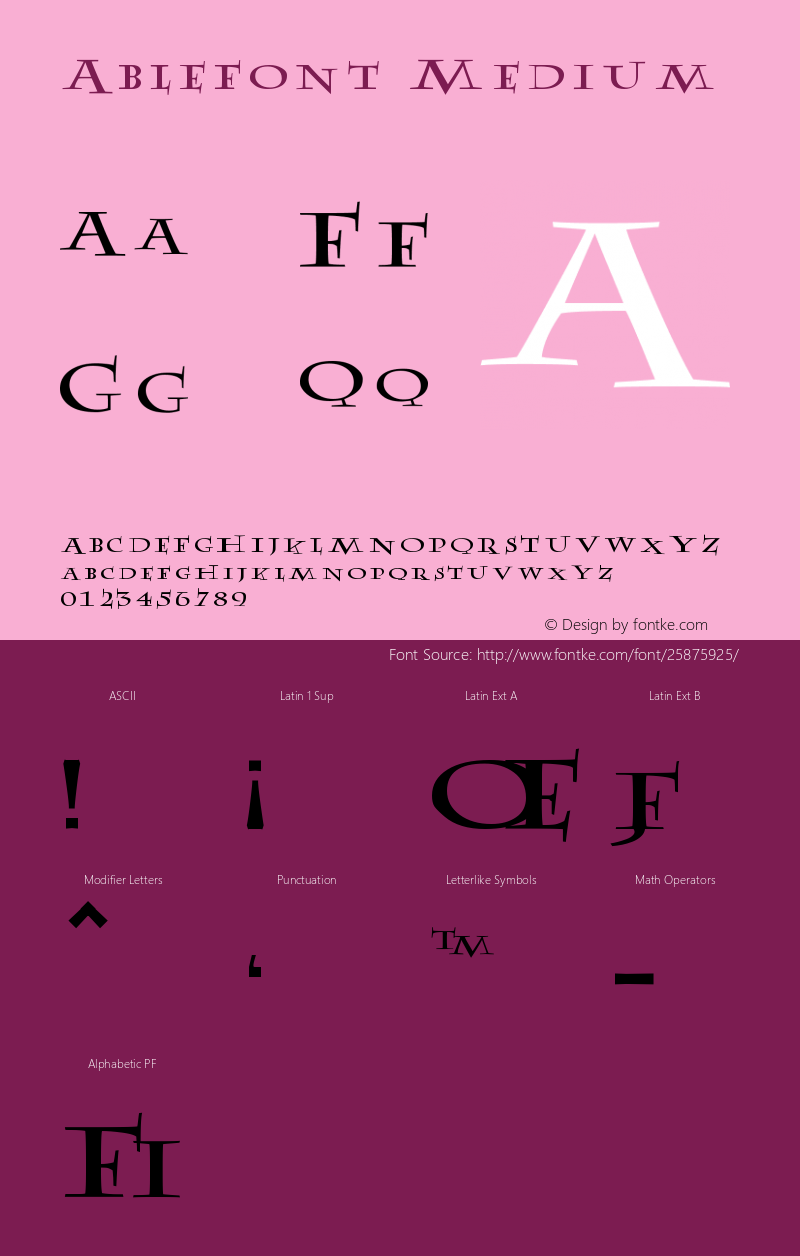 Ablefont Version 001.000图片样张