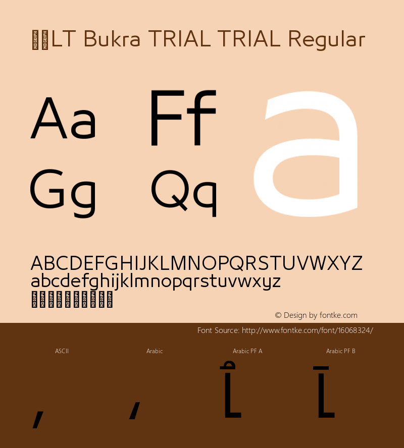 29LT Bukra TRIAL TRIAL Regular Version 1.029;PS 001.029;hotconv 1.0.88;makeotf.lib2.5.64775图片样张