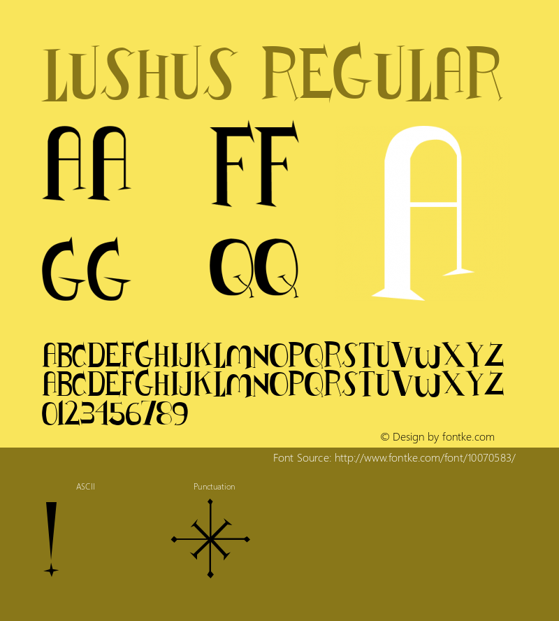 Lushus Regular Macromedia Fontographer 4.1 11/27/98图片样张