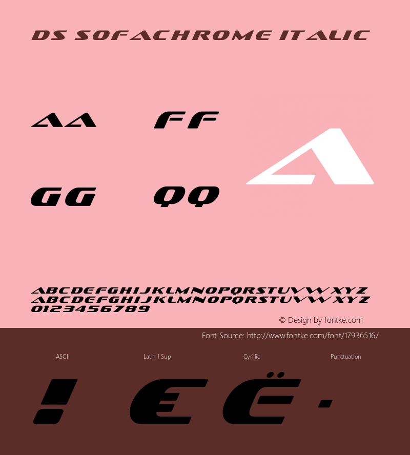 DS Sofachrome Italic Version 1.0; 2000; initial release图片样张
