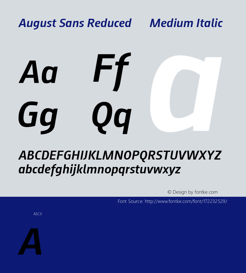 August Sans Reduced 66 Medium Italic Version 2.003图片样张