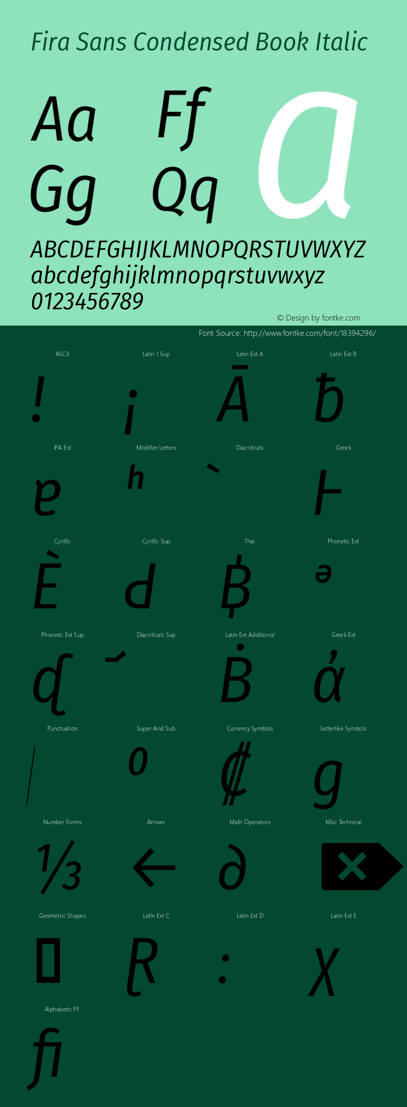 Fira Sans Condensed Book Italic Version 4.203;PS 004.203;hotconv 1.0.88;makeotf.lib2.5.64775图片样张