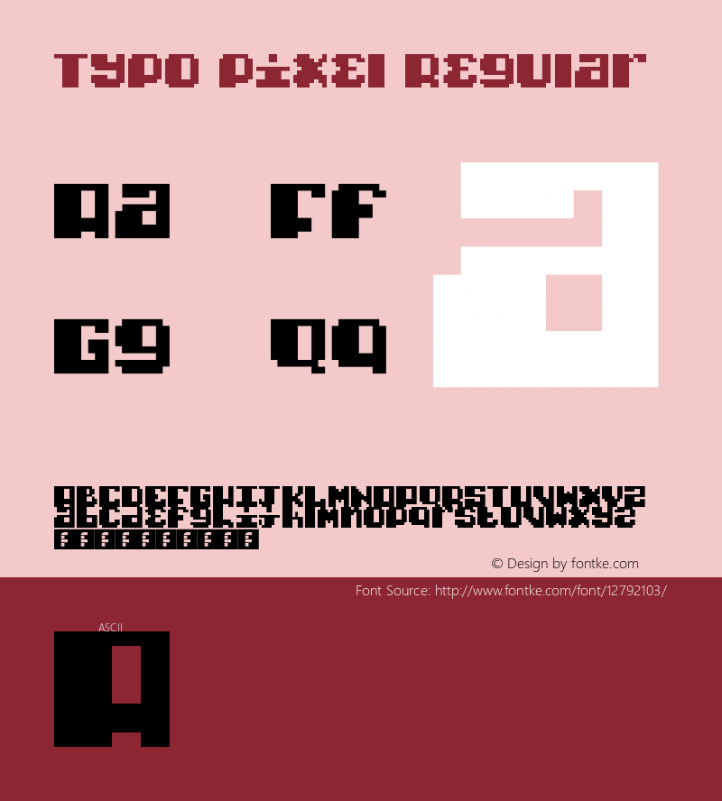 Typo pixel Regular Version 1.0图片样张