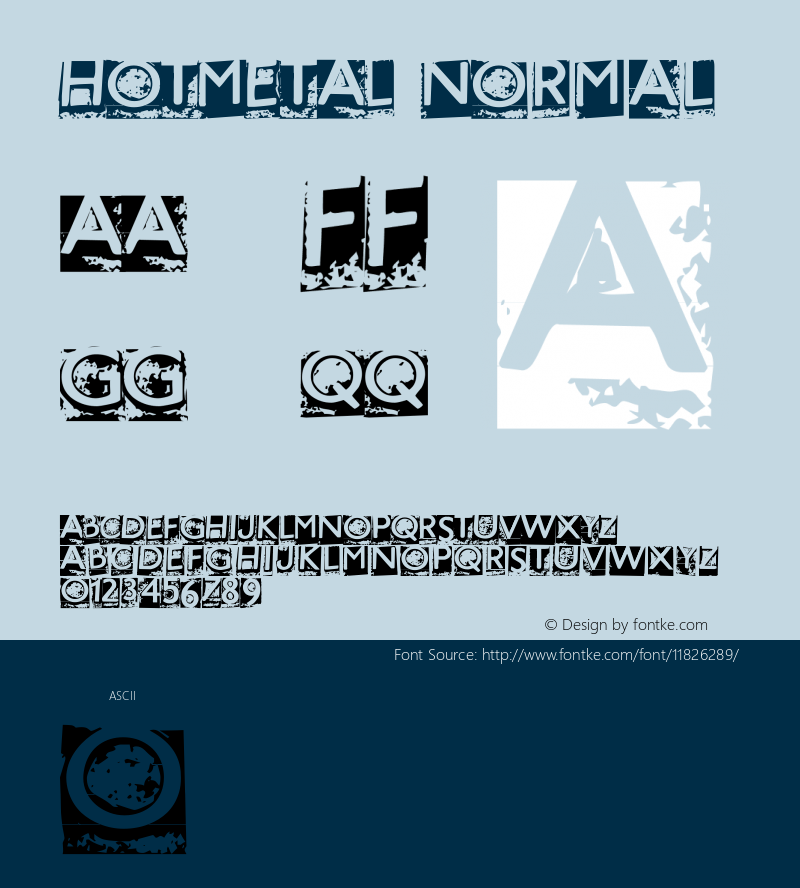 HOTMETAL Normal Macromedia Fontographer 4.1.5 12/3/00图片样张